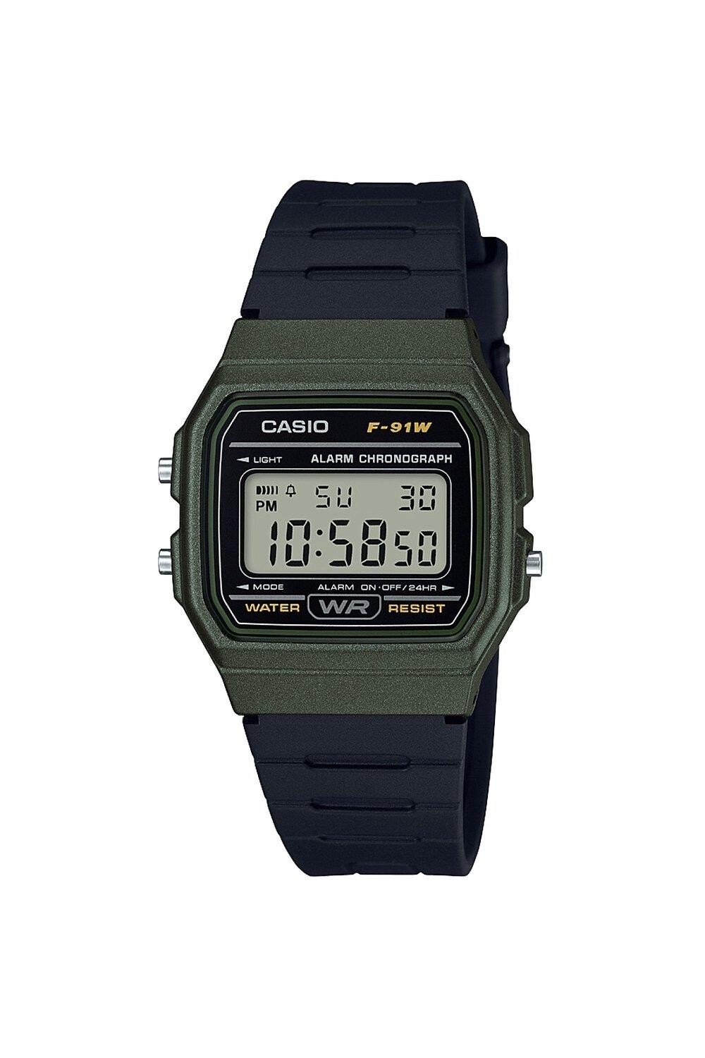 

Классические цифровые кварцевые часы из пластика/смола - F-91Wm-3Aef Casio, черный