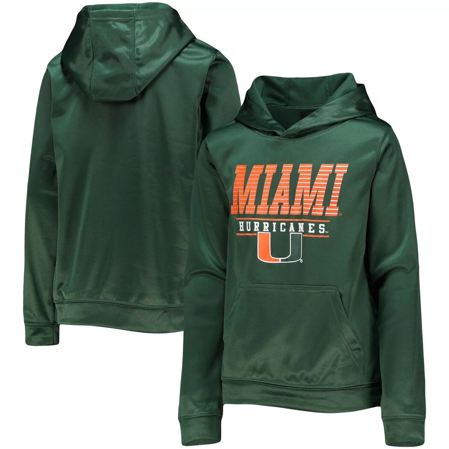 

Молодежный зеленый пуловер с капюшоном Miami Hurricanes Fast Outerstuff