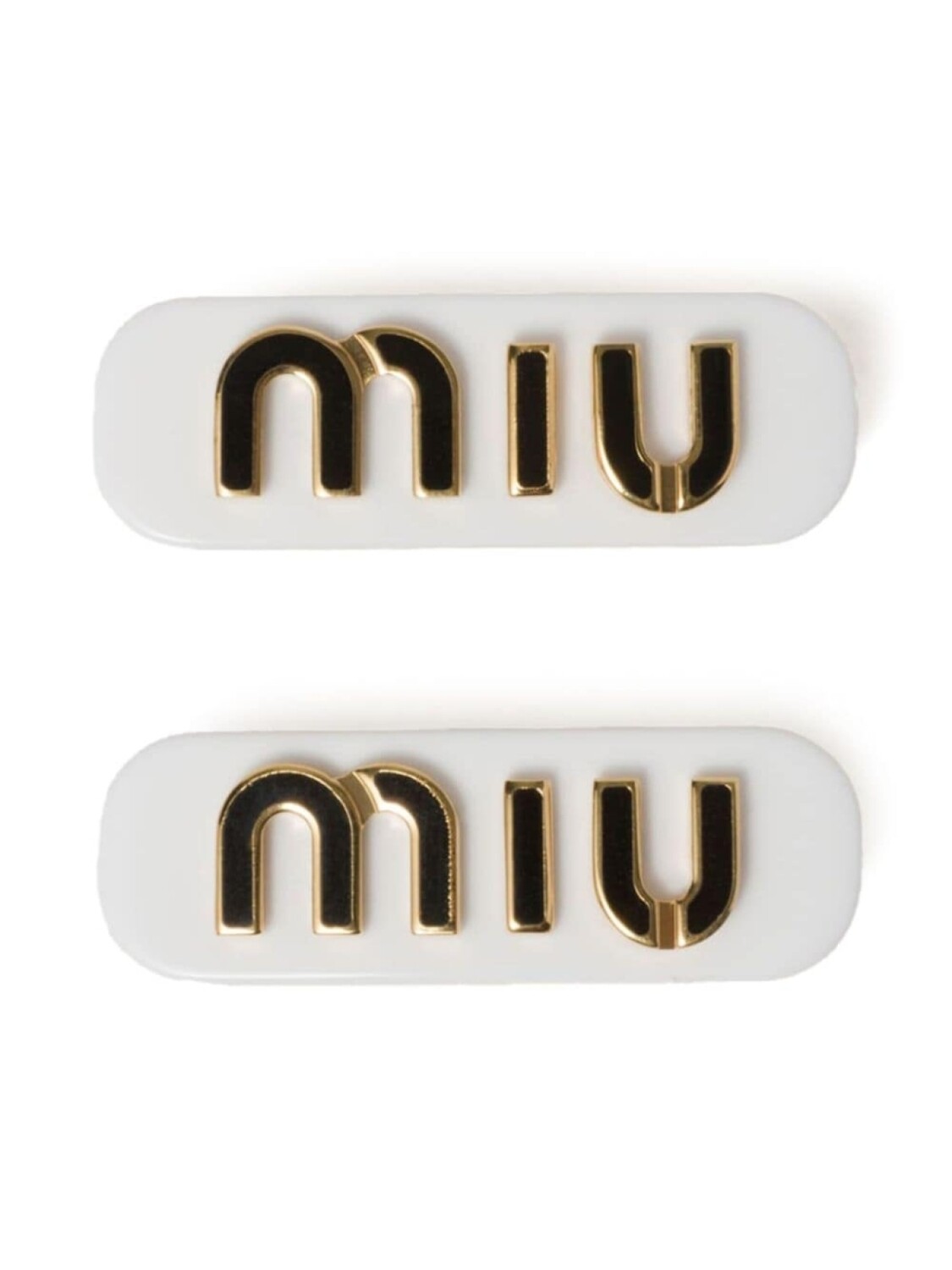 

Miu Miu заколка для волос с логотипом (упаковка из двух штук), белый