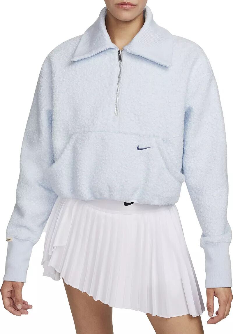 

Женский флисовый топ с высоким ворсом и молнией 1/2 Nike Sportswear, синий