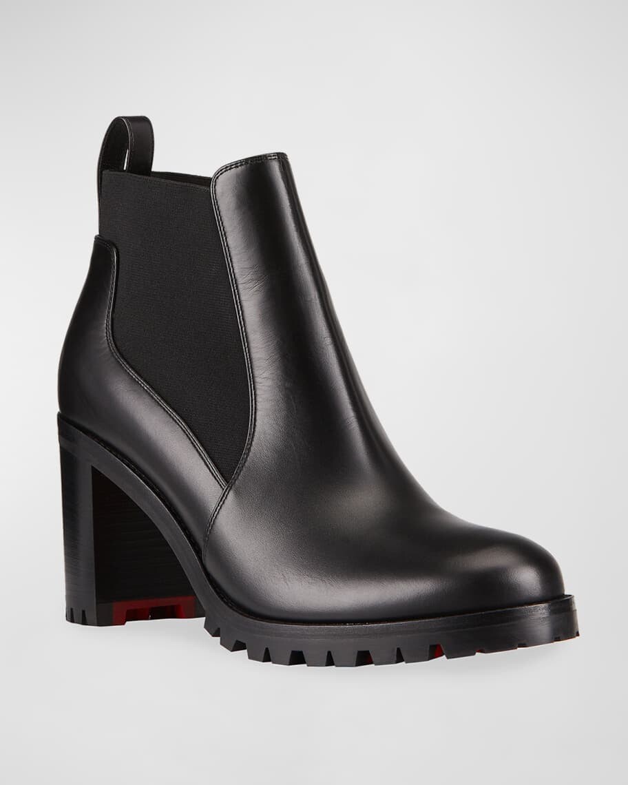 

Красные кожаные ботильоны на подошве Marchacroche Christian Louboutin