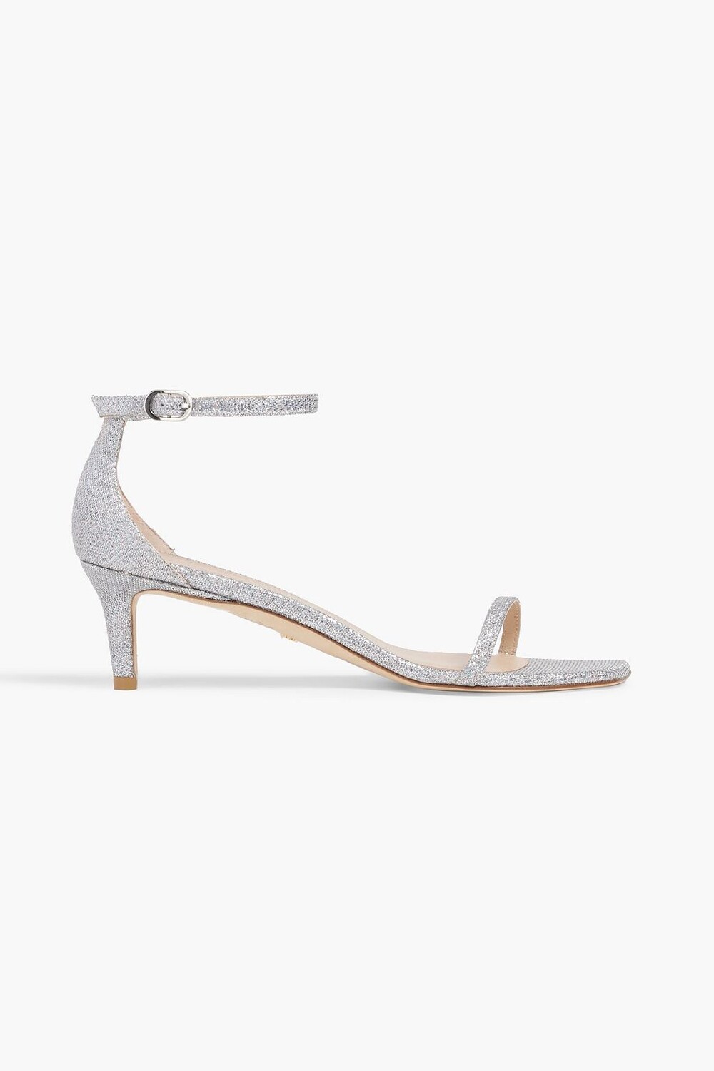

Блестящие кожаные босоножки STUART WEITZMAN, серебряный