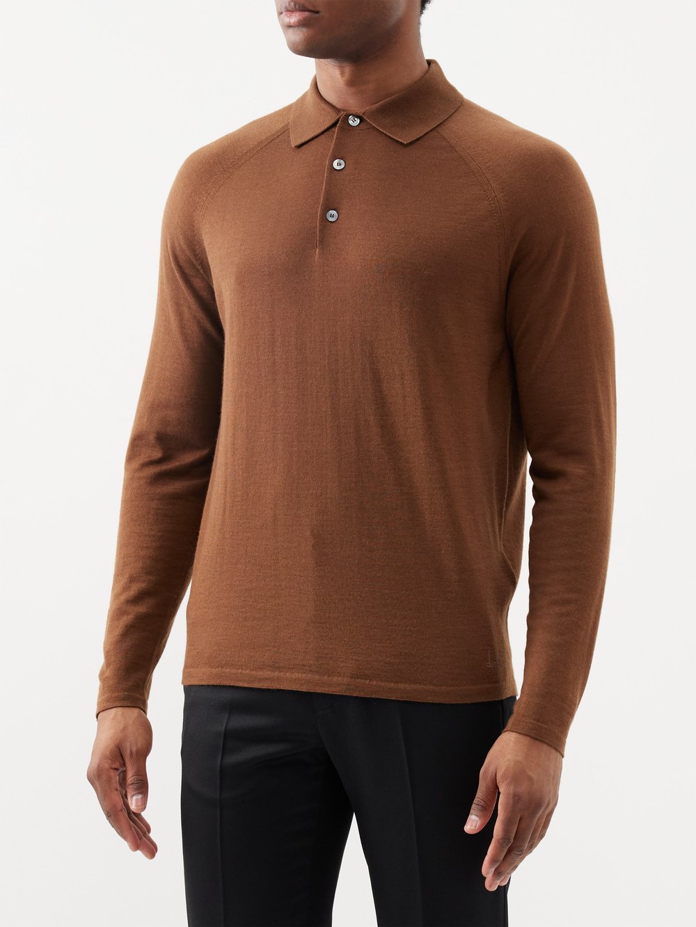 цена Трикотажная рубашка-поло из смесового шелка Dunhill, коричневый