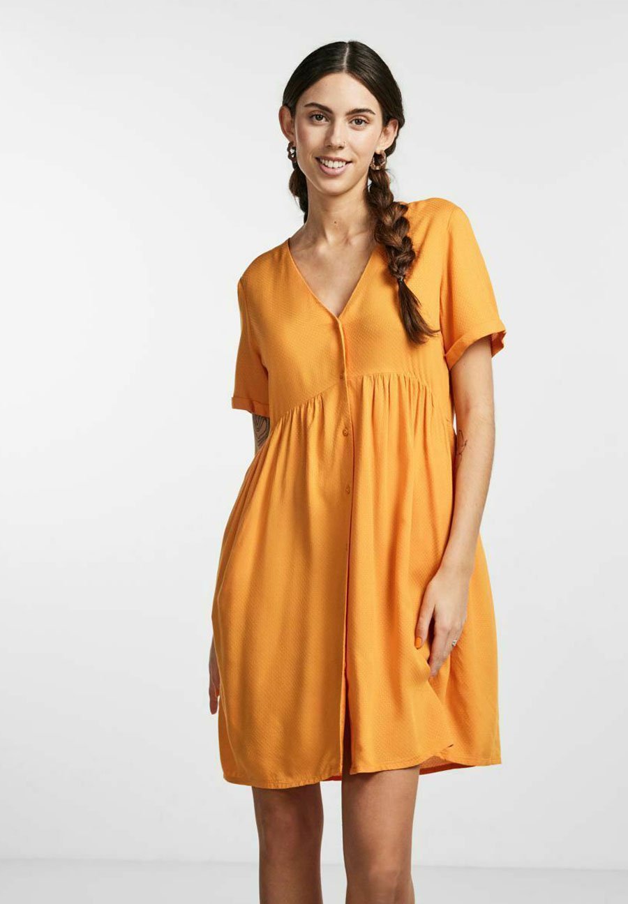 Платье-рубашка Pieces, оранжевый