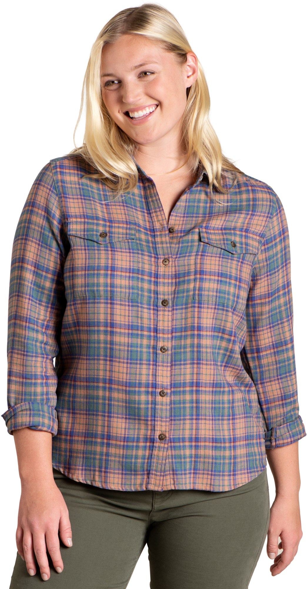 цена Фланелевая рубашка с длинными рукавами Re-Form — женская Toad&Co, синий