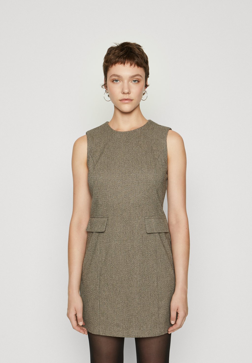 

Платье-футляр Vmpia Short Slim Herringbone Dress Vero Moda, цвет light grey melange