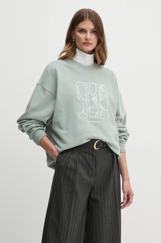 

Хлопковая толстовка Calvin Klein Jeans, серый