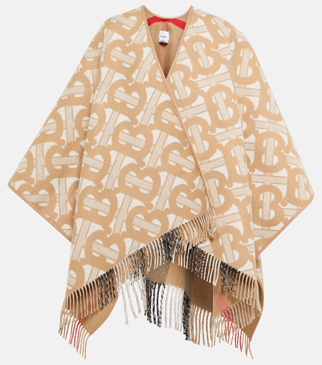 

Двусторонняя накидка из шерсти и кашемира. Burberry, бежевый