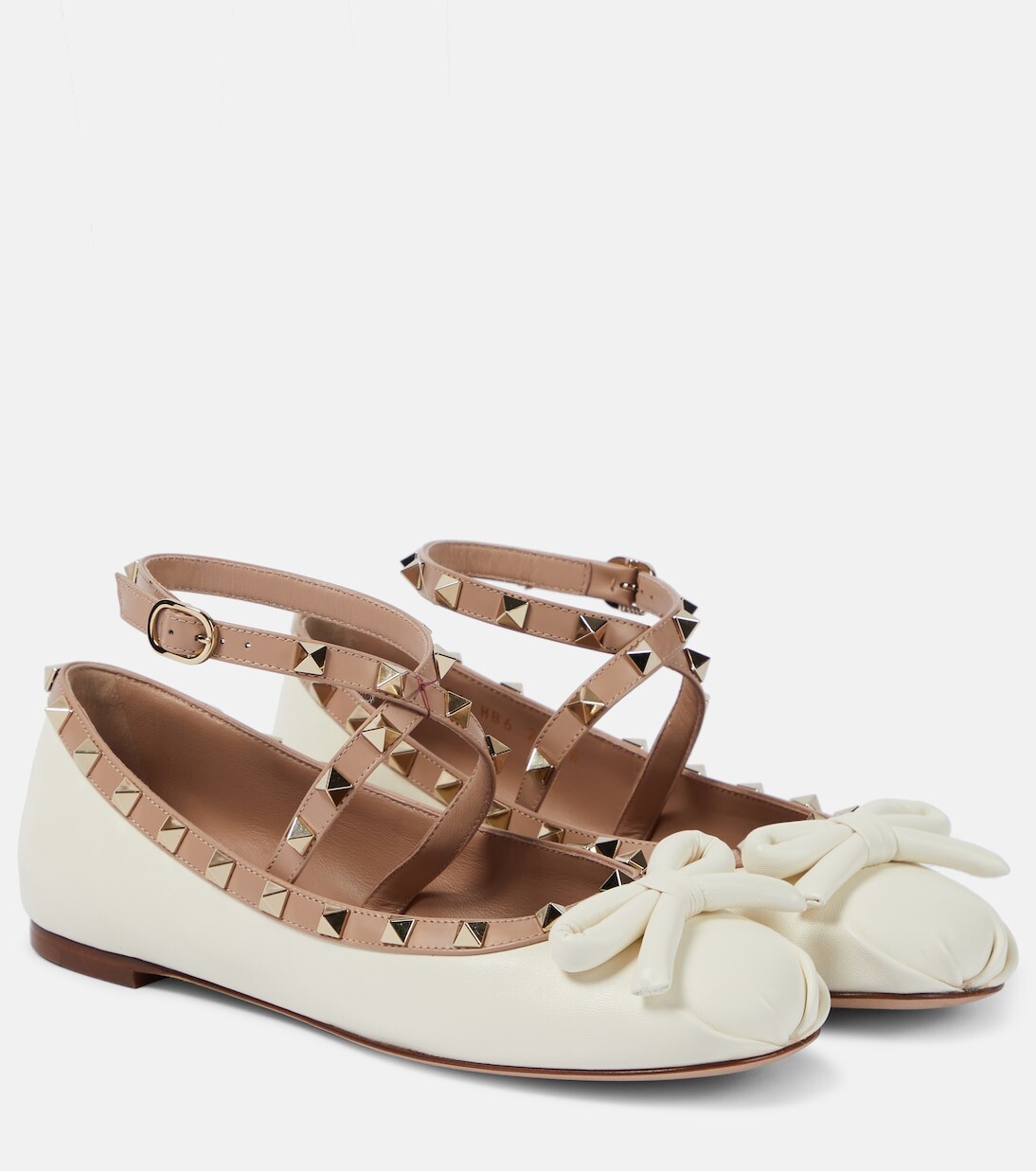 Кожаные балетки rockstud Valentino Garavani, розовый