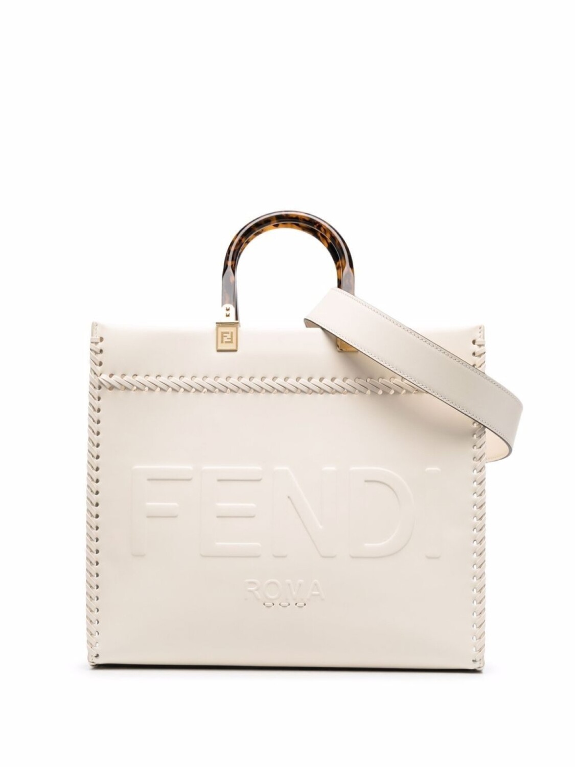 

FENDI сумка-тоут с тисненым логотипом, белый