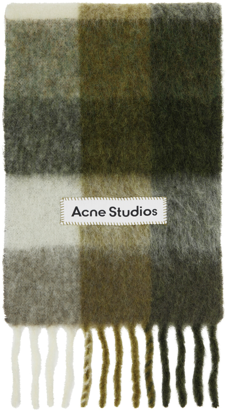 

Шарф в клетку темно-серого и зеленого цветов Acne Studios