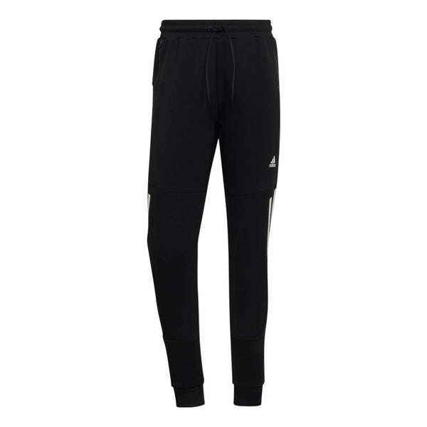 Спортивные штаны Men's adidas Solid Color Stripe Logo Elastic Waistband Bundle Feet Sports Pants/Trousers/Joggers Black, черный