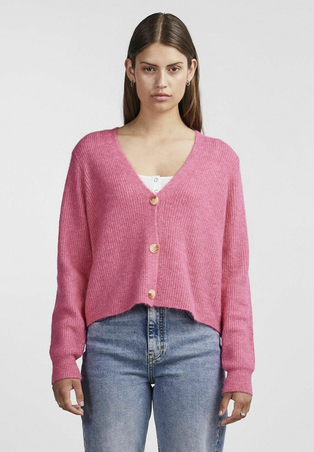 

Кардиган Pieces ЭЛЛЕН LS НООС BC, цвет shocking pink