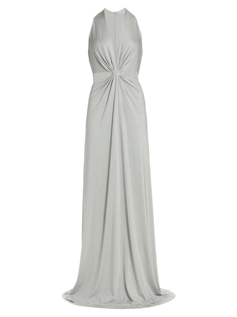 

Трикотажное платье Rose с перекручиванием спереди Halston, серебряный