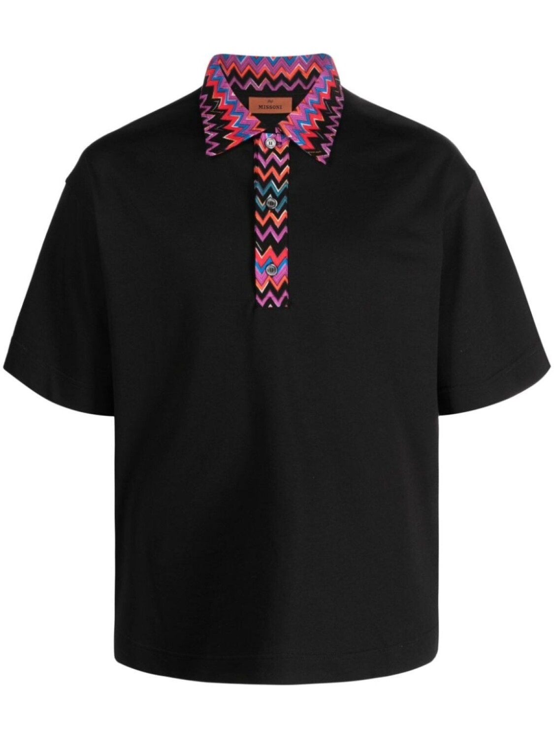 

Missoni chevron-trim cotton polo shirt, черный