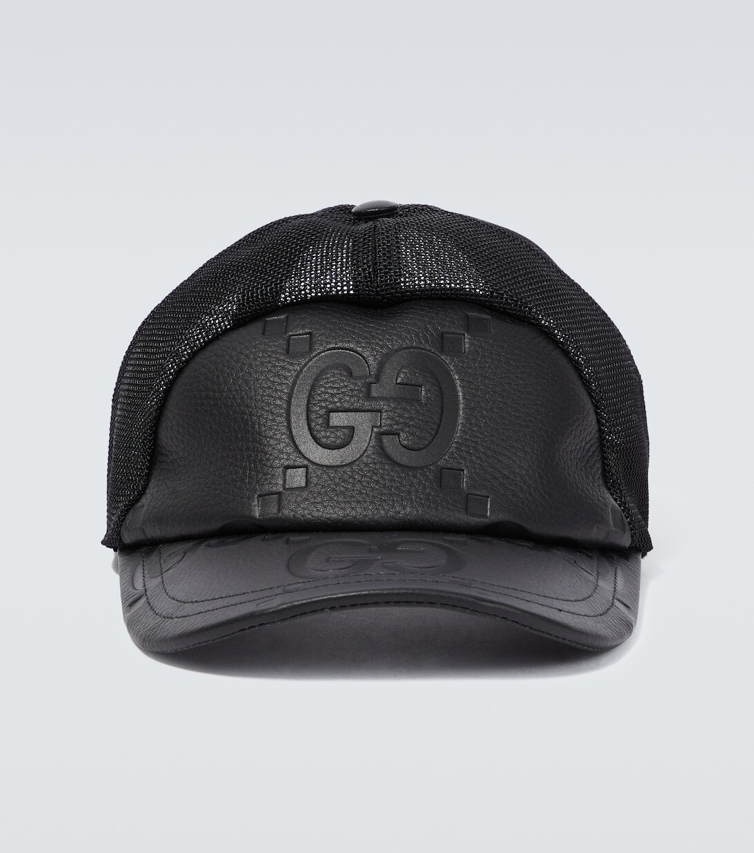 

Бейсболка Jumbo GG из кожи и сетки Gucci, черный