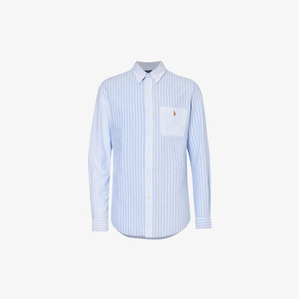 

Полосатая хлопковая рубашка классического кроя Polo Ralph Lauren, цвет blue funshirt
