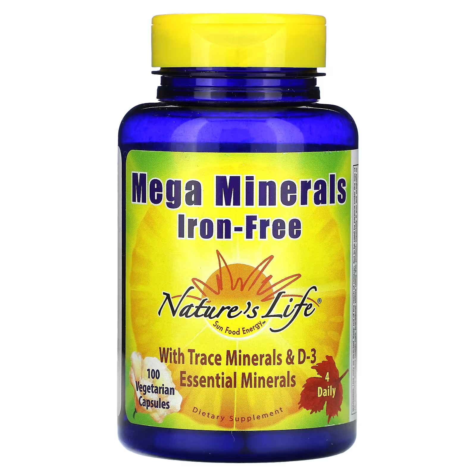 Пищевая добавка Nature's Life Mega Minerals, 100 вегетарианских капсул nature s life mega minerals 250 вегетарианских капсул