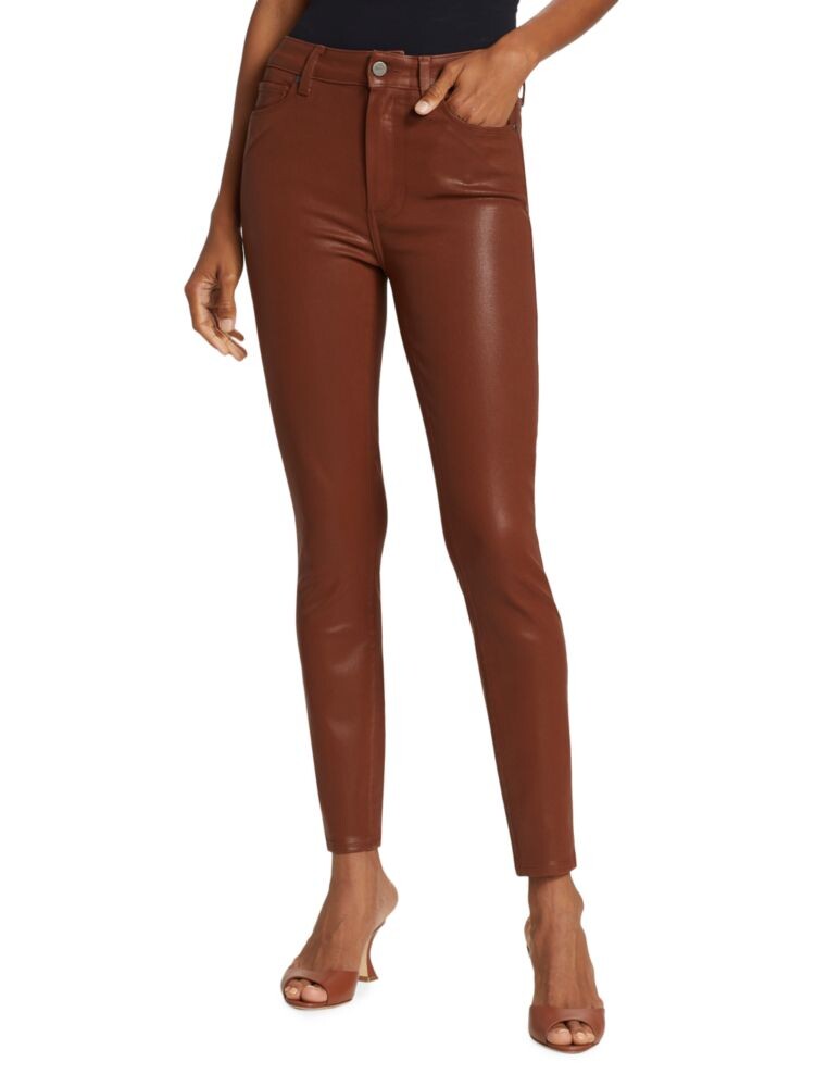 

Джинсы скинни до щиколотки с высокой посадкой и покрытием Hoxton Paige, цвет Burgundy Brown