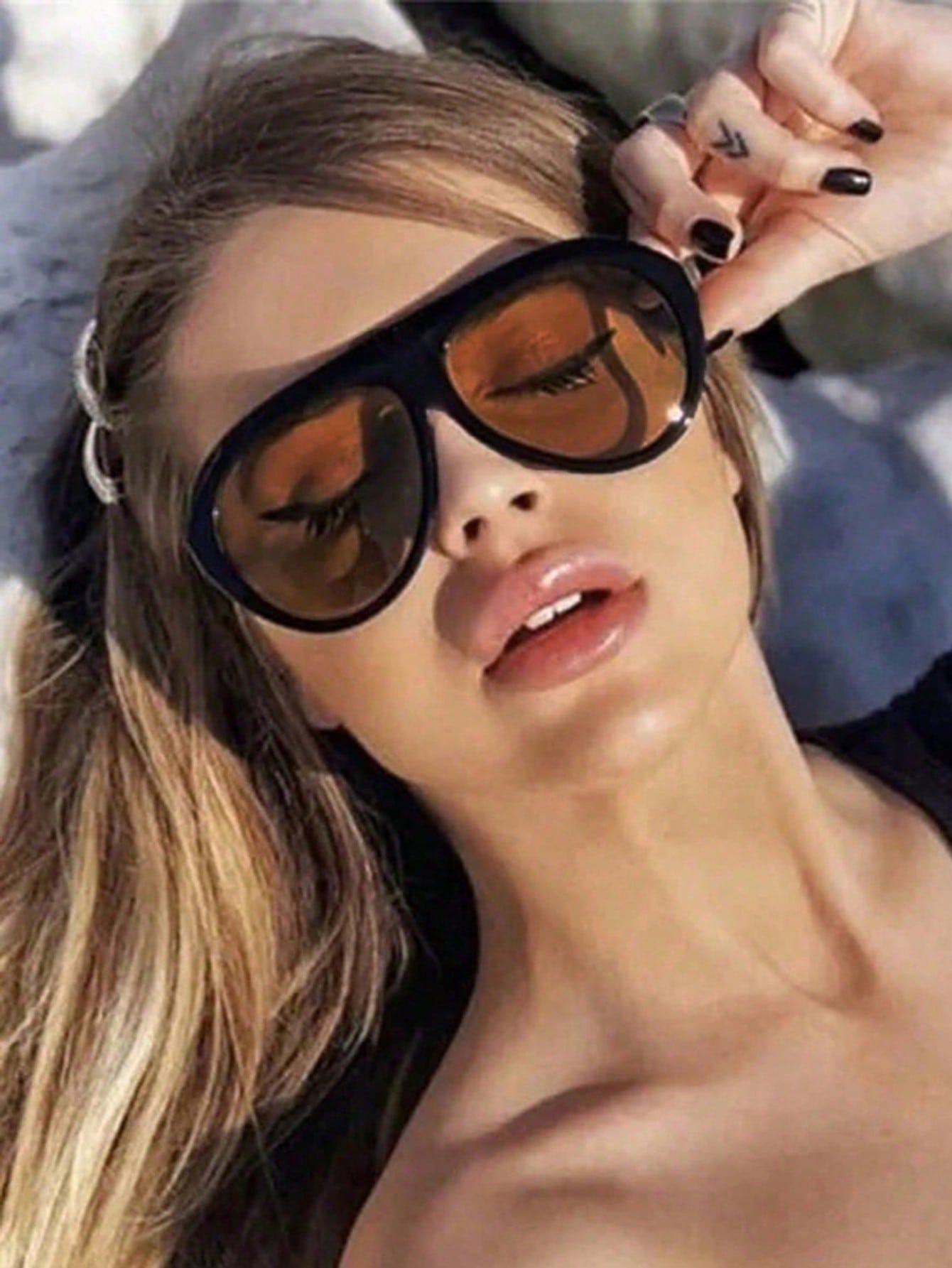 1шт круглые большие винтажные солнцезащитные очки для женщин