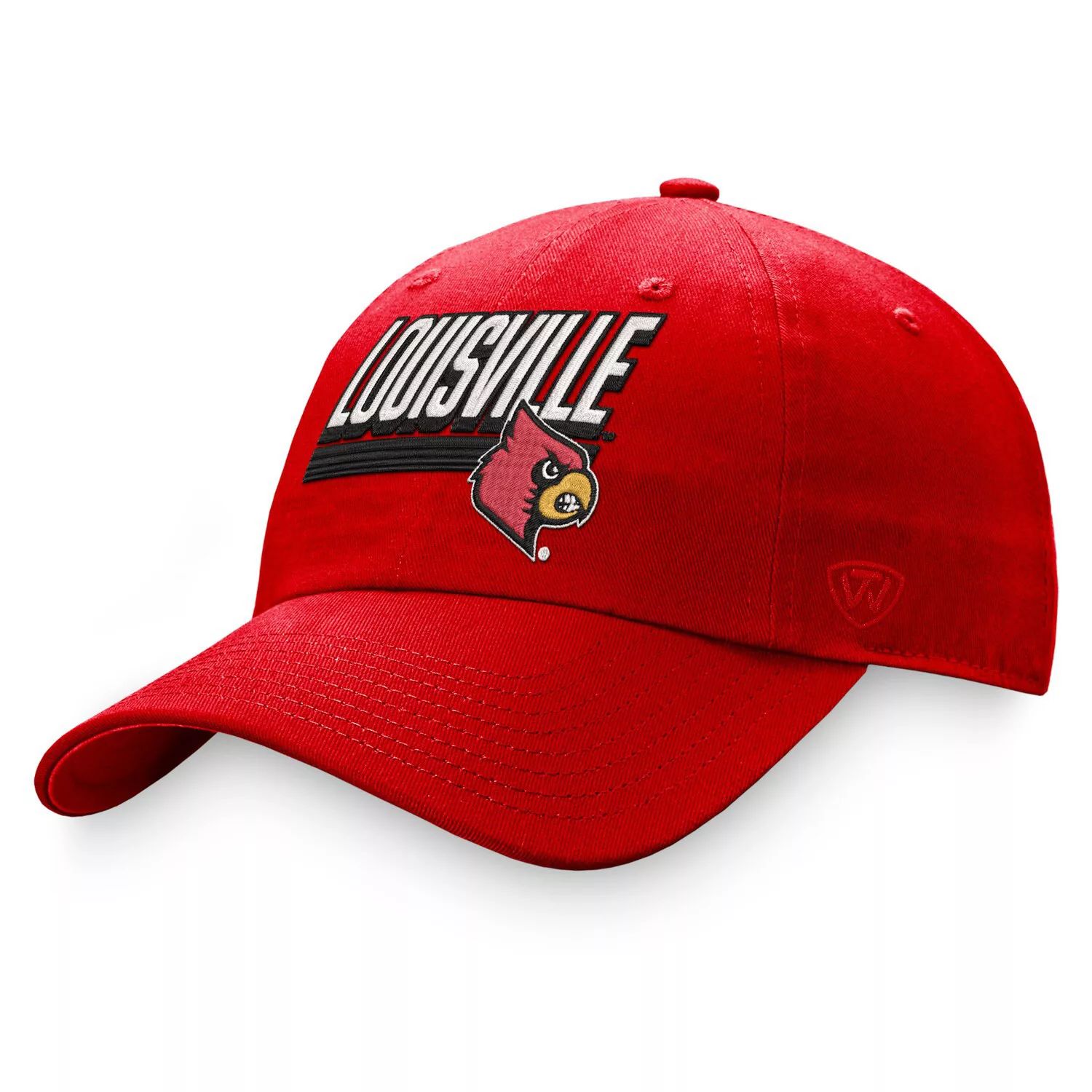 Мужская регулируемая шляпа Top of the World красная Louisville Cardinals Slice