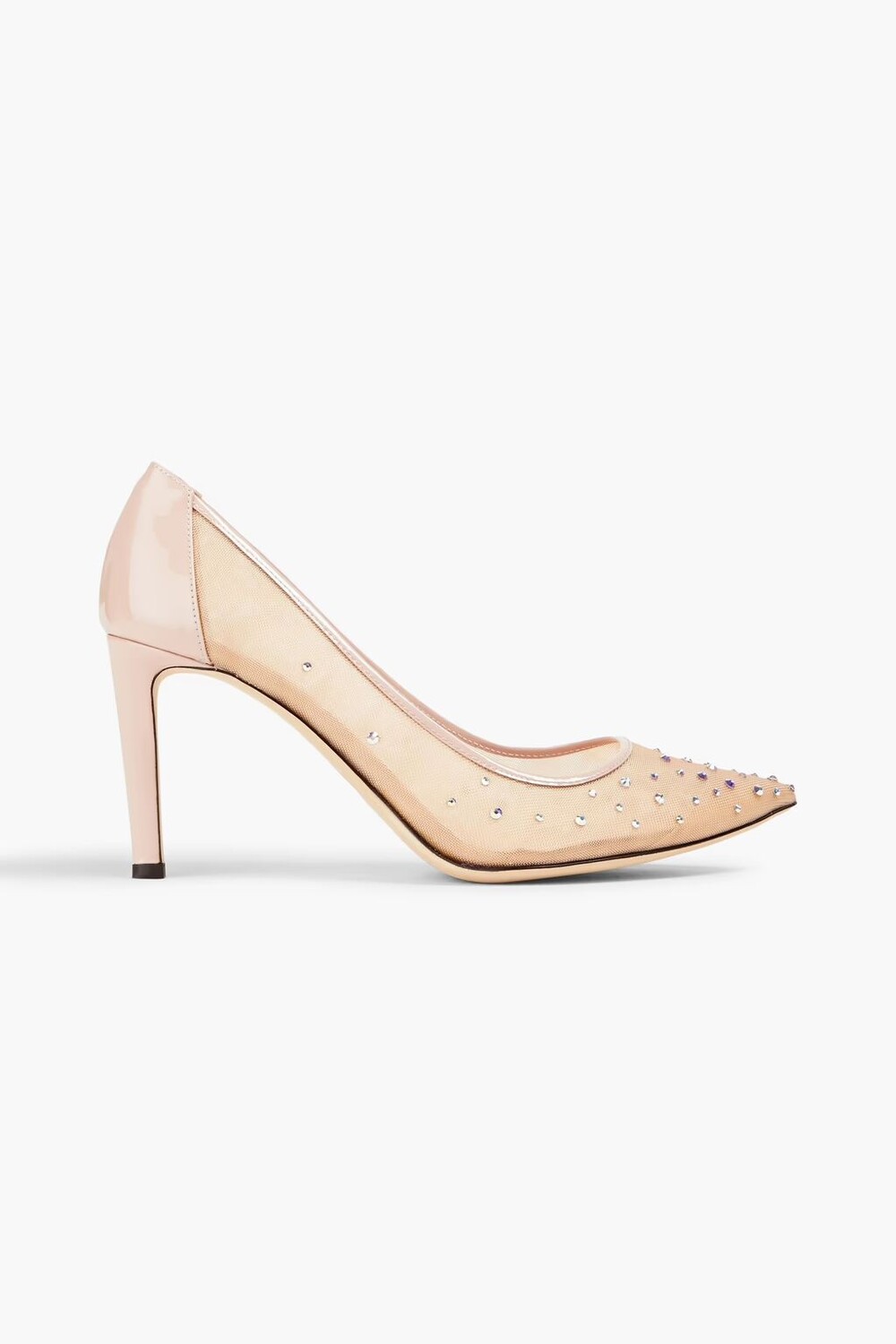 

Туфли из лакированной кожи с сетчатой ​​отделкой и кристаллами Giuseppe Zanotti, цвет Blush