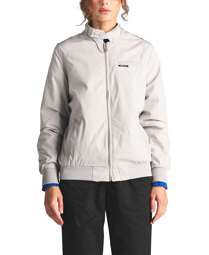

Женская классическая гоночная куртка Iconic (облегающего кроя) Members Only, цвет Light grey