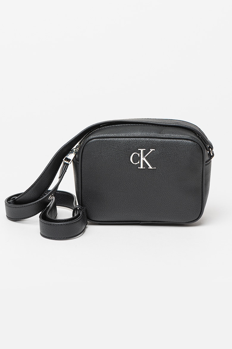 Минималистичная сумка из экокожи с металлическим логотипом Calvin Klein Jeans, черный