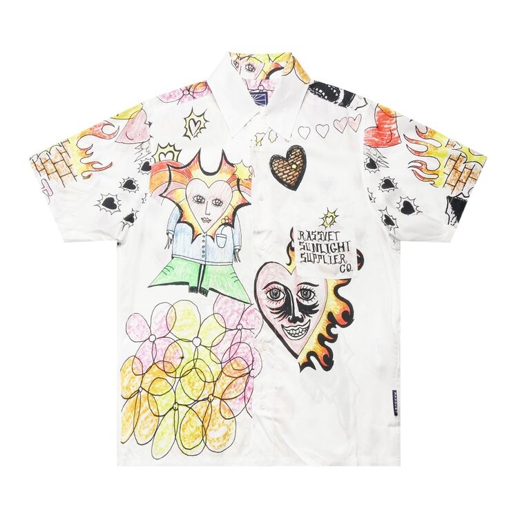 

Рубашка Rassvet Drawstrings Graphic Print 'White', белый