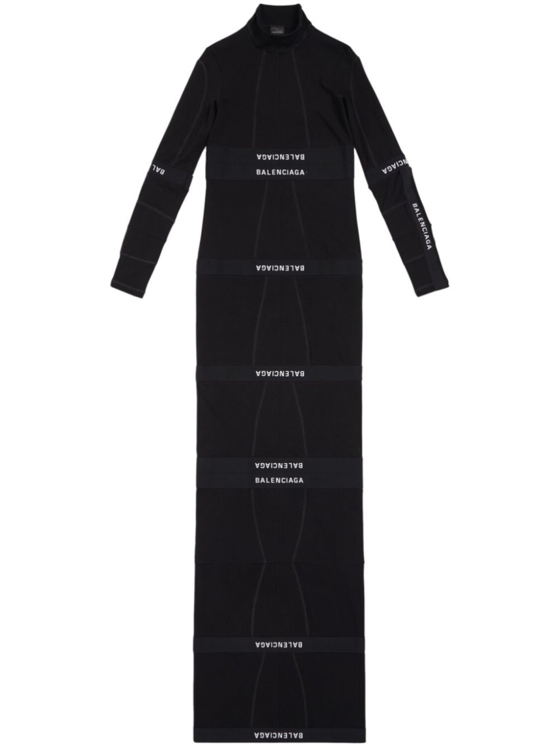 

Balenciaga платье макси со вставками, черный
