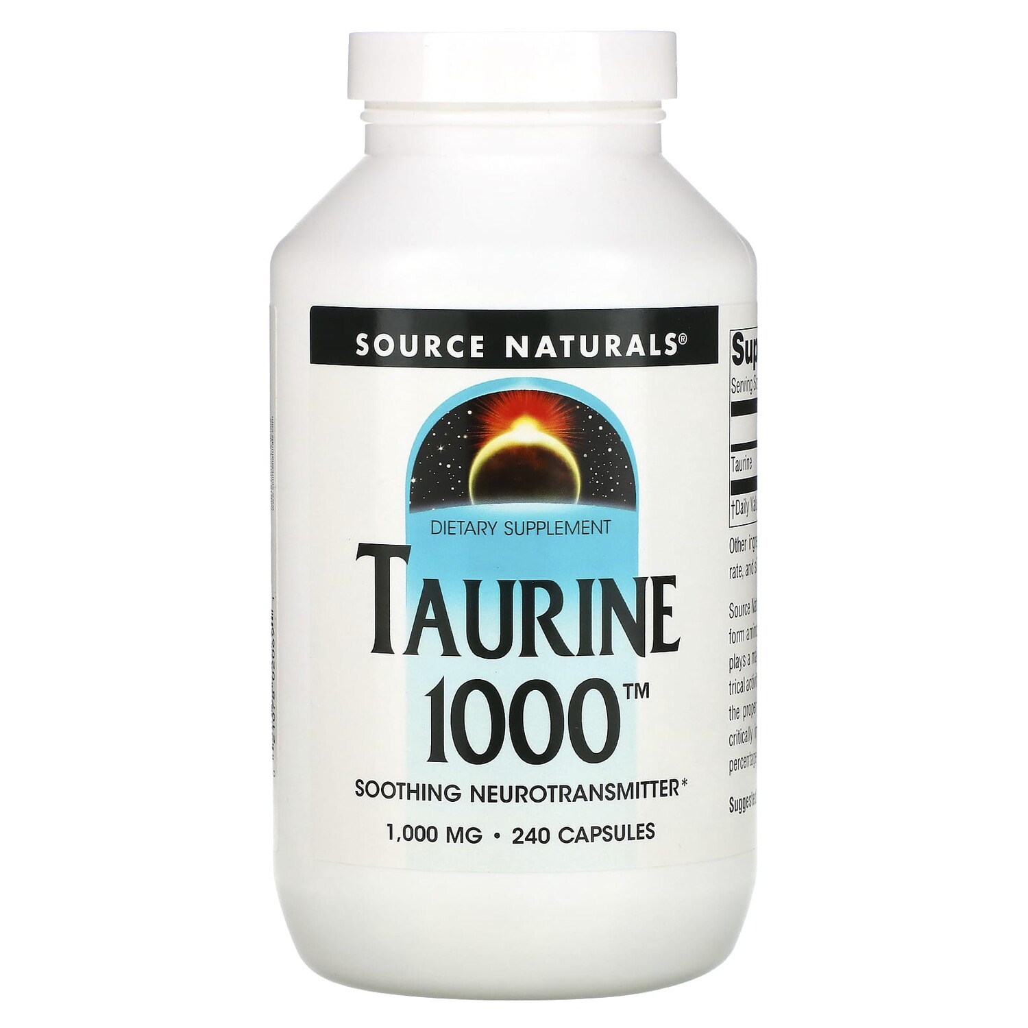 

Таурин, 1000 мг, 240 капсул, Source Naturals