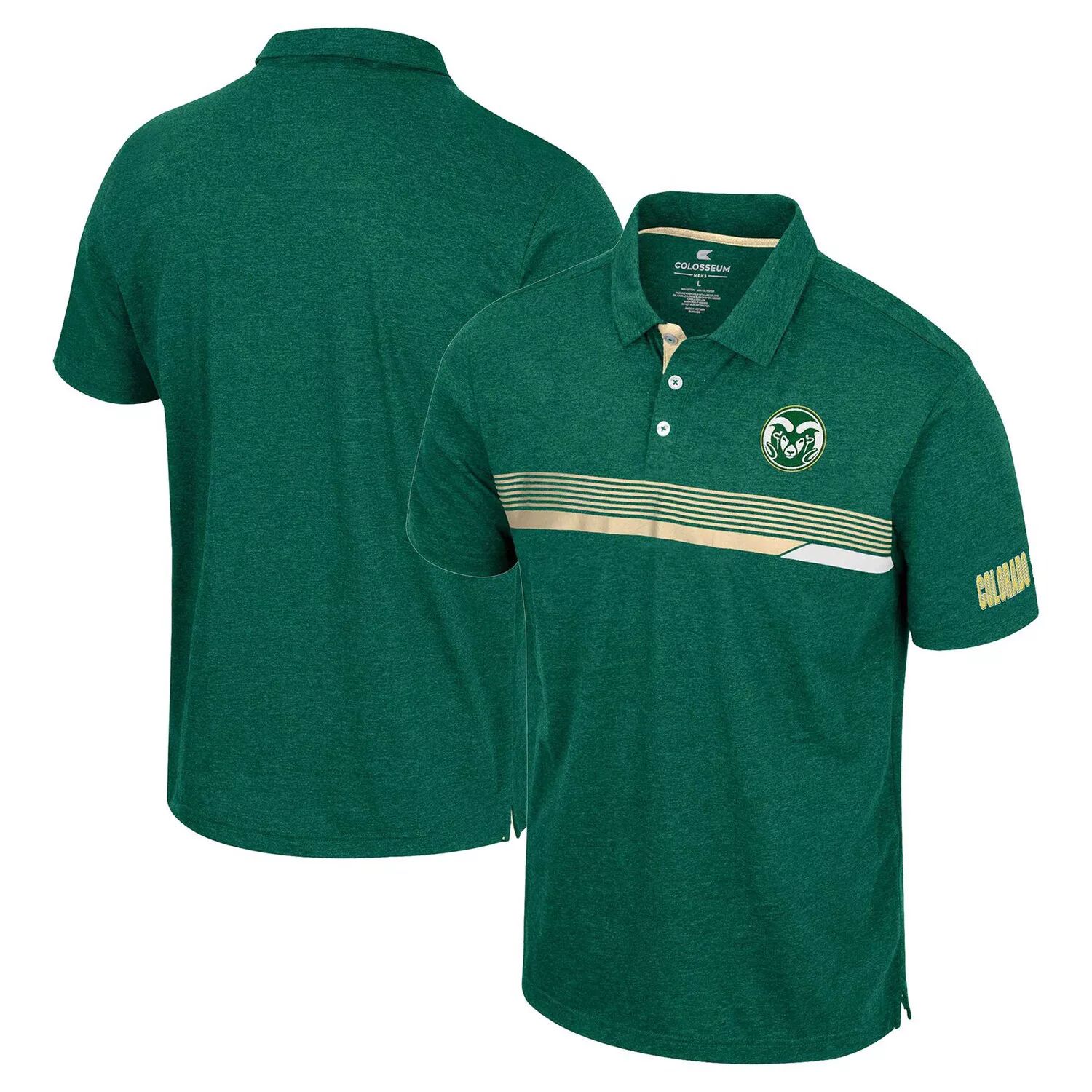 Мужская зеленая рубашка-поло Colorado State Rams No Issueo Colosseum