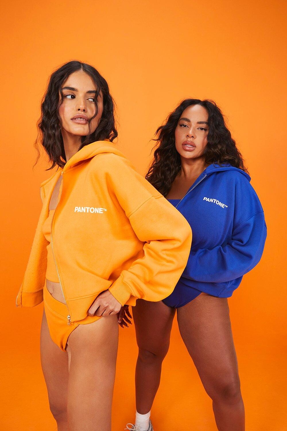 

Худи на молнии pantone Boohoo, оранжевый