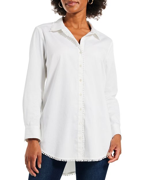 цена Рубашка с круглым вырезом и пуговицами спереди NIC+ZOE, цвет White