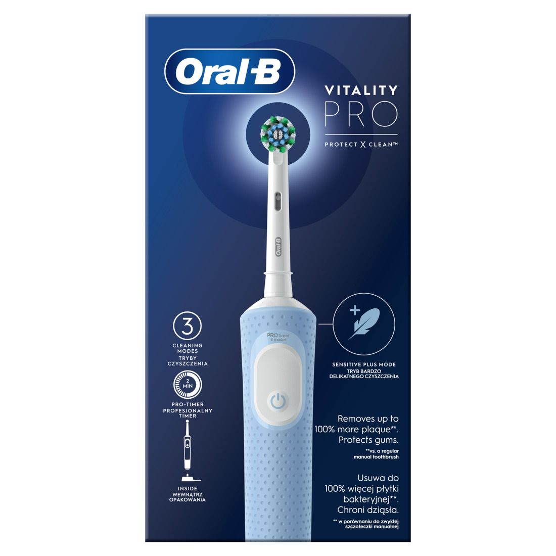 Электрическая зубная щетка Oral-B Vitality Pro, 1 шт электрическая зубная щетка oral b vitality pro black 1 шт