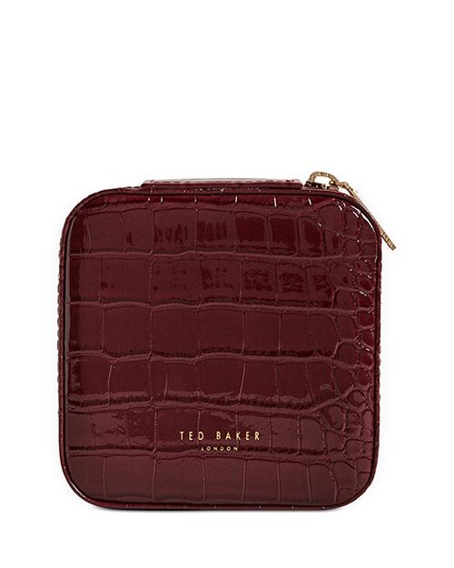 

Кожаный футляр для украшений Hazelis на молнии с тиснением под крокодила Ted Baker, цвет Purple