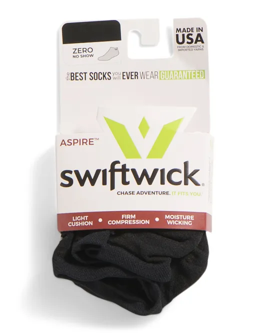 

Сделано в США Носки Aspire Zero с низким вырезом и технической компрессией Swiftwick, черный
