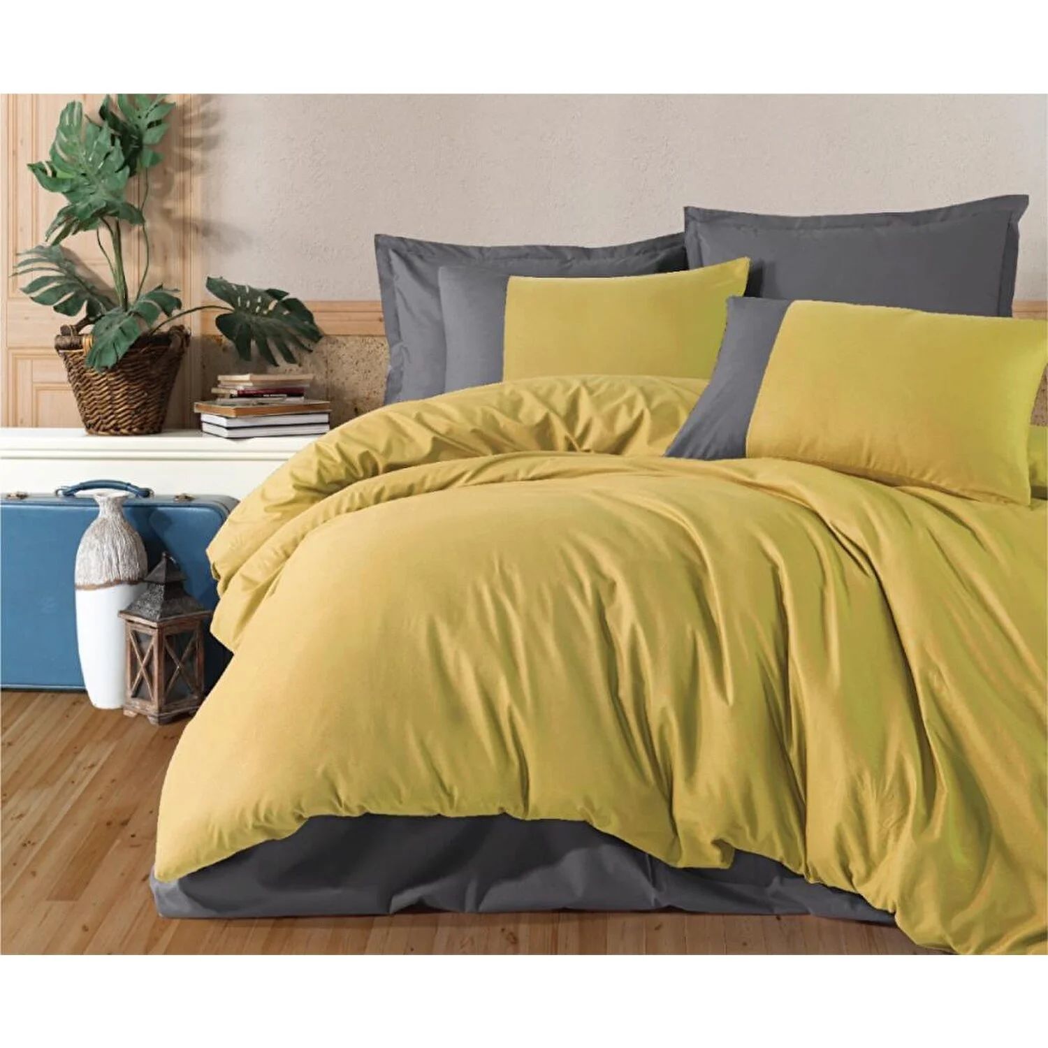 Комплект постельного белья серии Clasy Boutique Pure V7, желтый