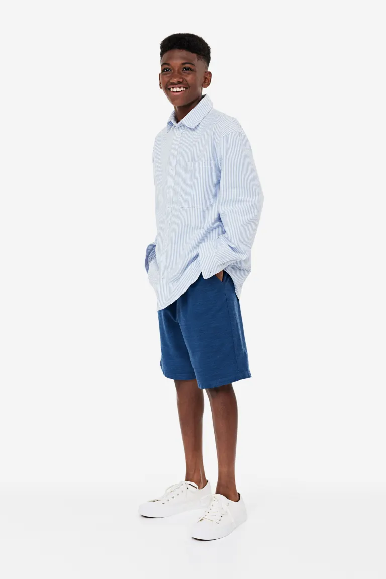 

Хлопчатобумажную рубашку H&M, синий