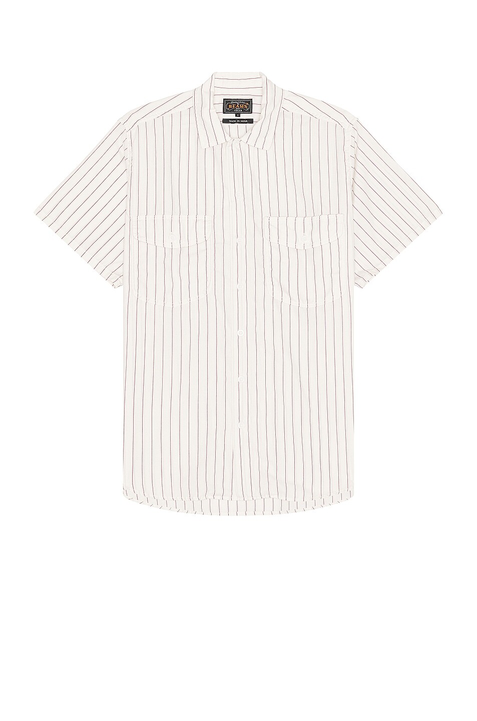 

Рубашка Beams Plus Work Short Sleeve Stripe, белый