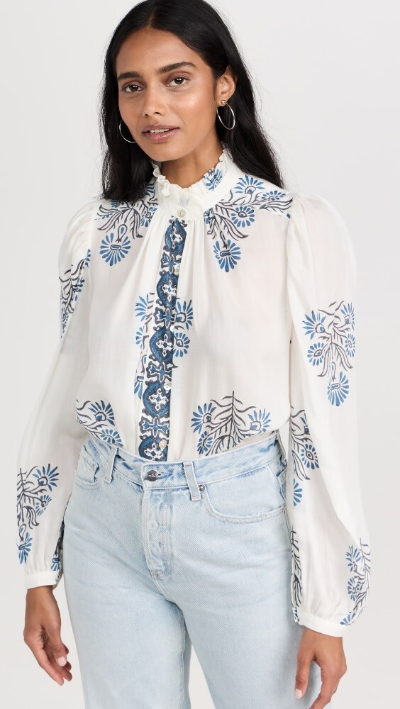 

Рубашка Alix of Bohemia Annabel Black and Blue, белый