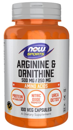 Now Foods, Аргинин 500 мг + Орнитин 250 мг, 100 капсул.