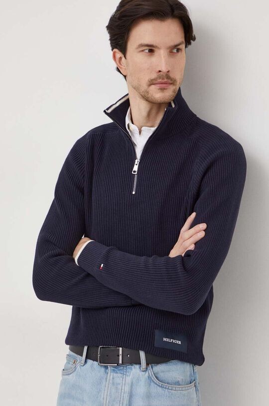 

Хлопковый свитер Tommy Hilfiger, темно-синий
