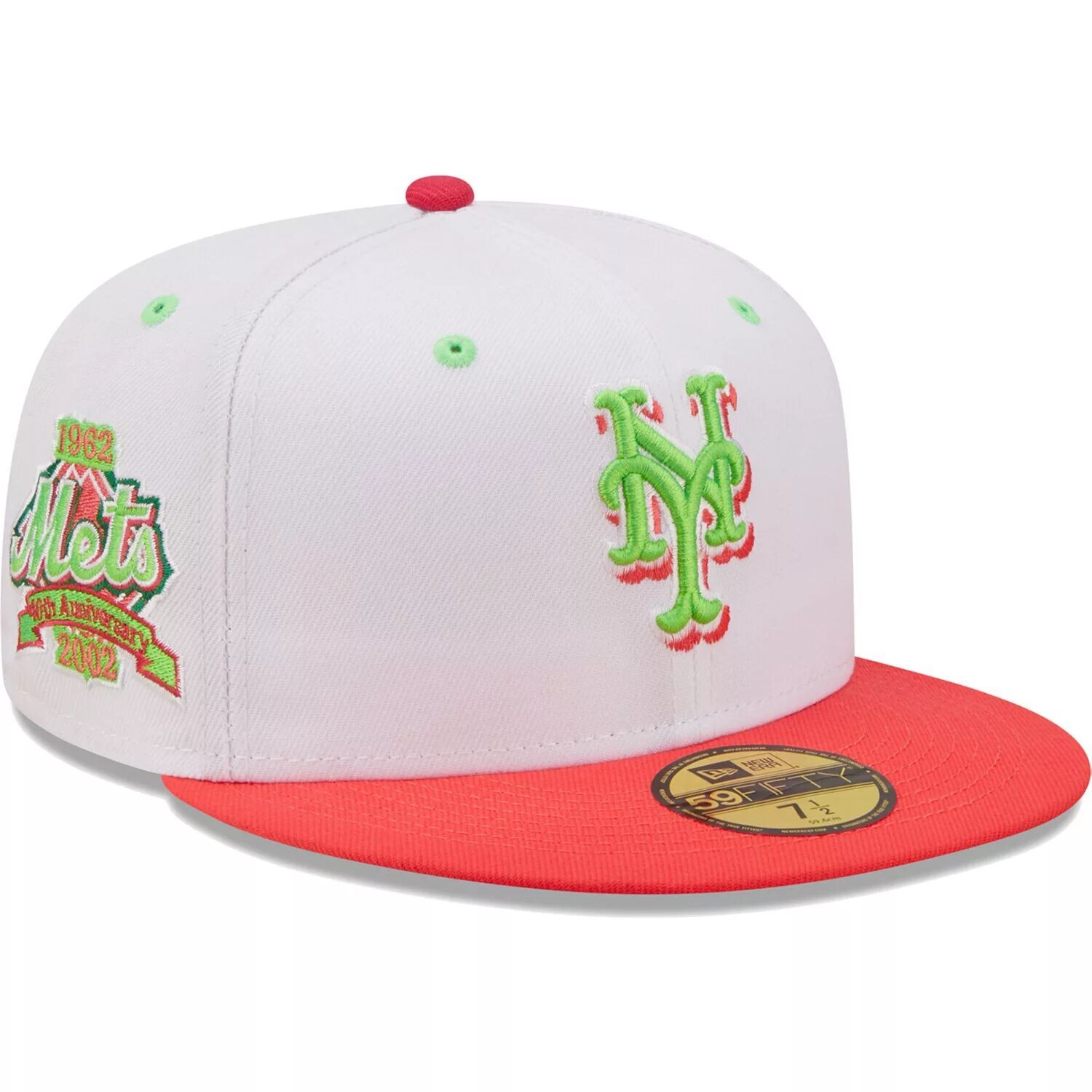 

Мужская облегающая шляпа New Era белый/коралловый New York Mets 40th Anniversary Strawberry Lolli 59FIFTY