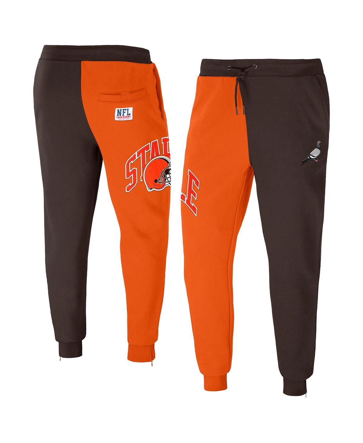 

Мужские флисовые брюки с разрезным логотипом NFL X Staple коричневые, оранжевые Cleveland Browns NFL Properties