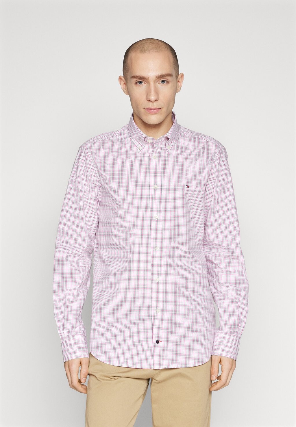 

Классическая рубашка Business Check Shirt Tommy Hilfiger, цвет optic white/pink crystal/multi