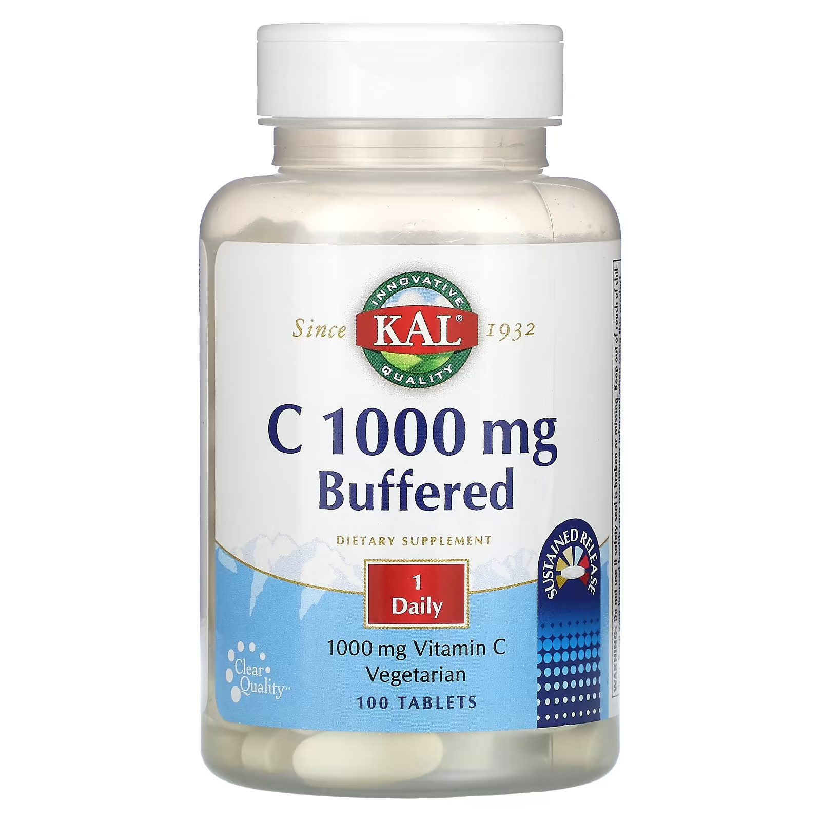 Витамин С KAL C 1000 мг в буфере, 100 таблеток kal устойчивое высвобождение c 1000 100 таблеток