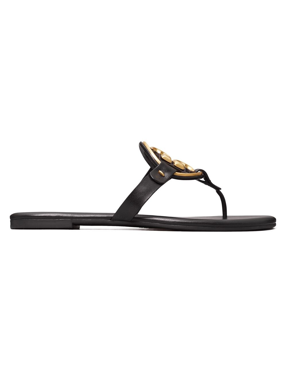 

Мягкие сандалии Miller Metal Double T Tory Burch, черный
