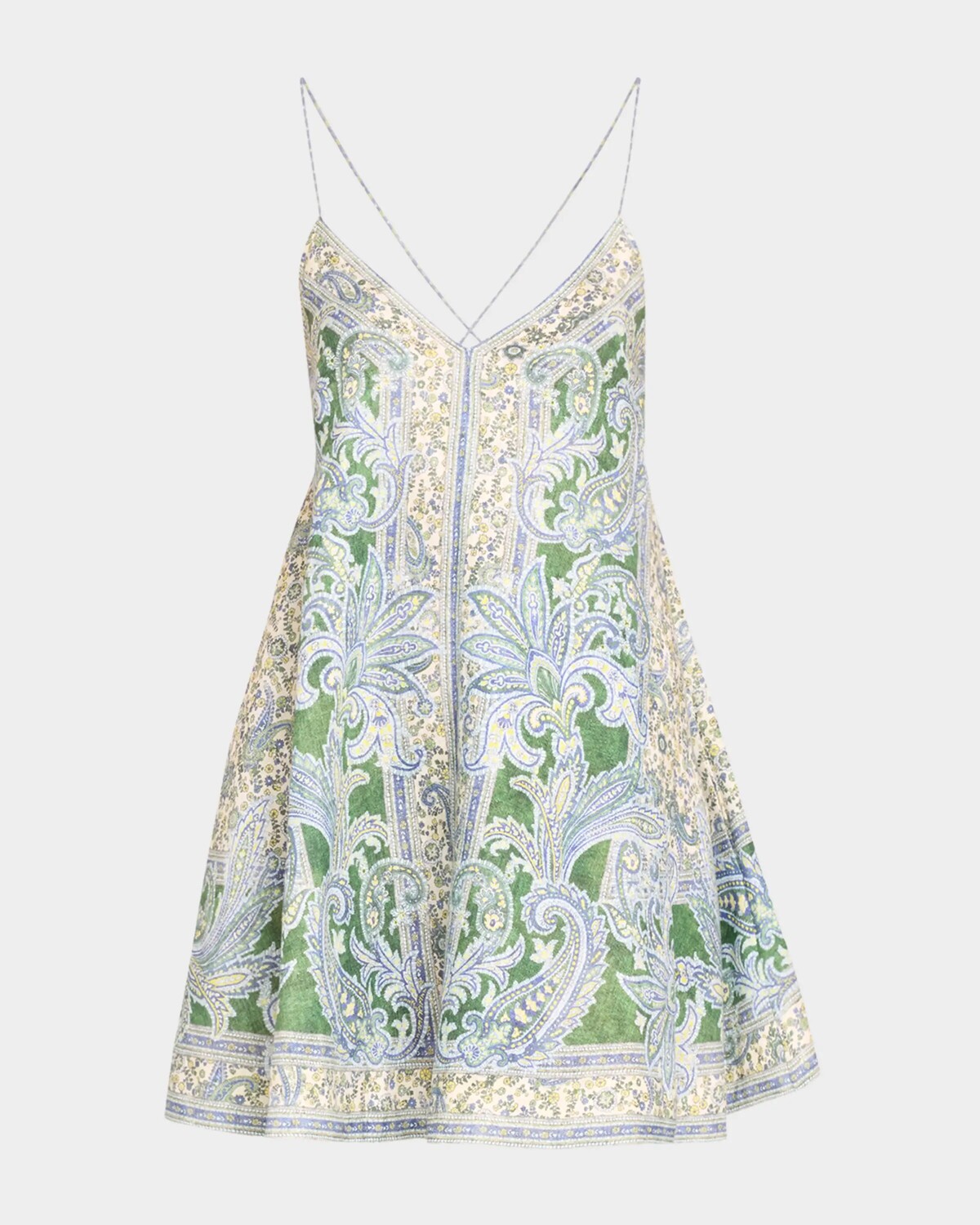 

Мини-платье Ottie Swing Zimmermann, цвет Green Paisley