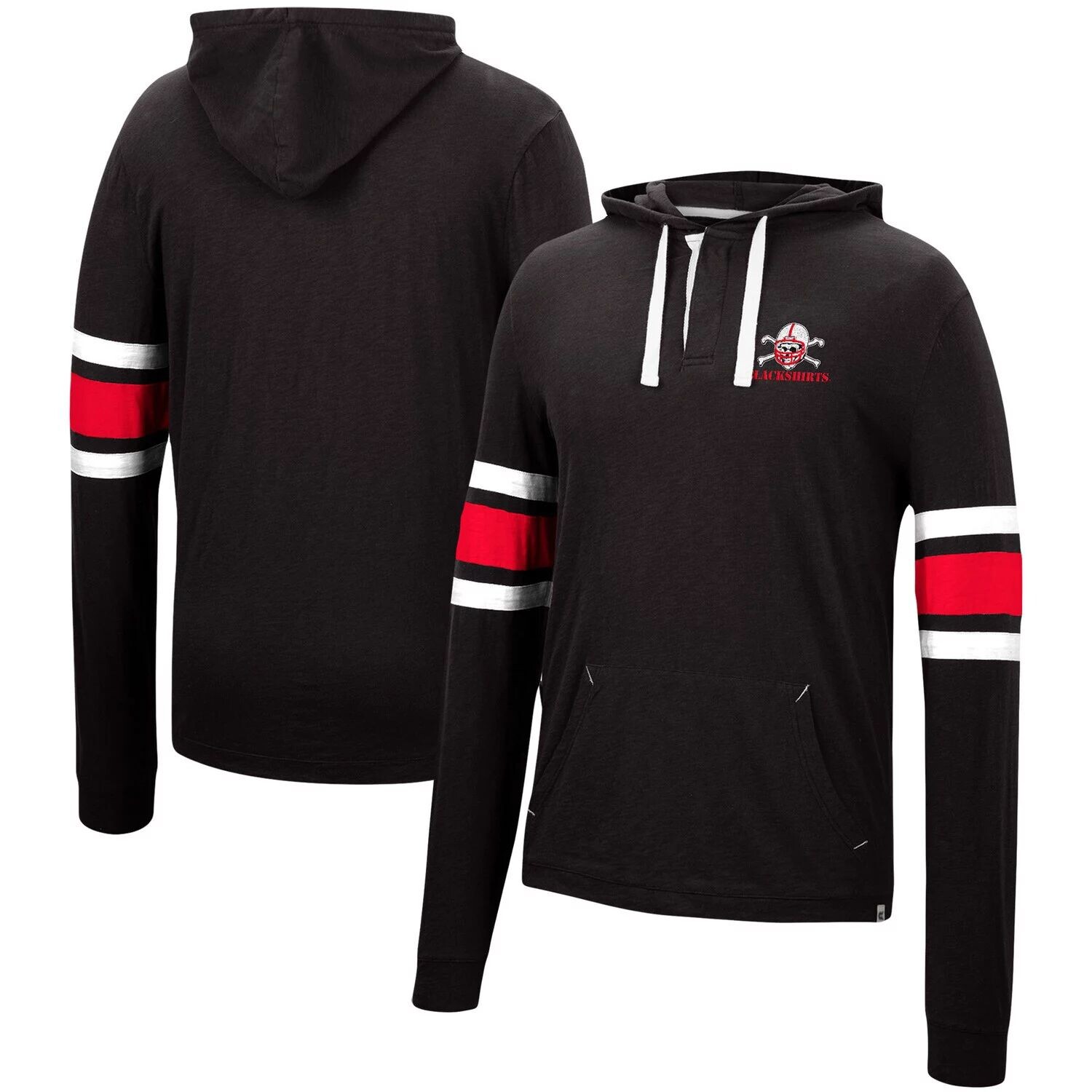

Мужская черная футболка с капюшоном и длинными рукавами Colosseum Nebraska Huskers Blackshirts, Черный